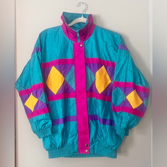 Vintage Jackets & Blazers - EUC Vintage 80s/90s Neon Windbreaker
